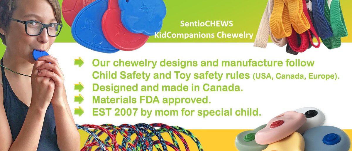 LornadEnt's tweet photo. Stylish, discreet & satisfies that need to #chew.
Want socially acceptable #chewie?
GET> #SentioCHEWS & #KidCompanions #Chewelry
BUY: https://t.co/VsXOR5Q6ht
#ChewNecklaces #NeedToCHEW #adhd #SensoryProcessing https://t.co/X9WJwyWDsB