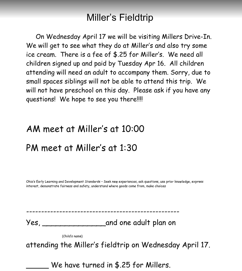 BESPreschool's tweet photo. Join us at Miller's Drive-In tomorrow for some ice cream! @BESPreschool https://t.co/TSbXY9EKdc