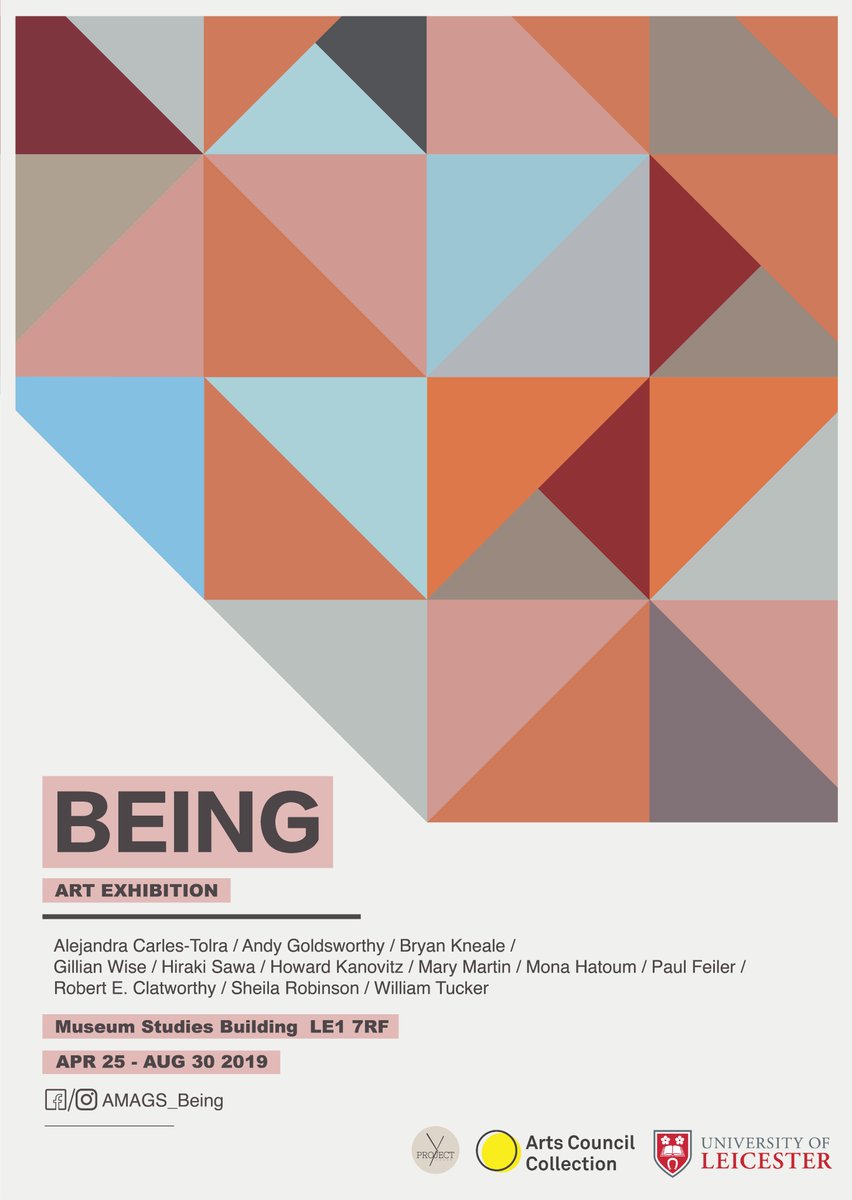AmagsBeing's tweet photo. Hi Twitter! Upcoming exhibition curated by AMAGS students in @LeicsMusStud. The exhibition brings together paintings, sculpture, photographies and video from Arts Council Collection to explore the notion of being. 

Follow the @AmagsBeing to find out more about the exhibition! https://t.co/fDQ6gYBwki