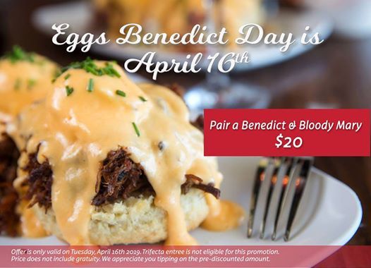 BrunchWithRuby's tweet image. #NationalEggsBenedictDay is HAPPENING NOW! To celebrate, join us for a signature Eggs Benedict entrée and an award-winning Bloody Mary for $20! 🍳🍹

Available at all #RubySlipperCafe locations👠

More info here: buff.ly/2IChKj7
