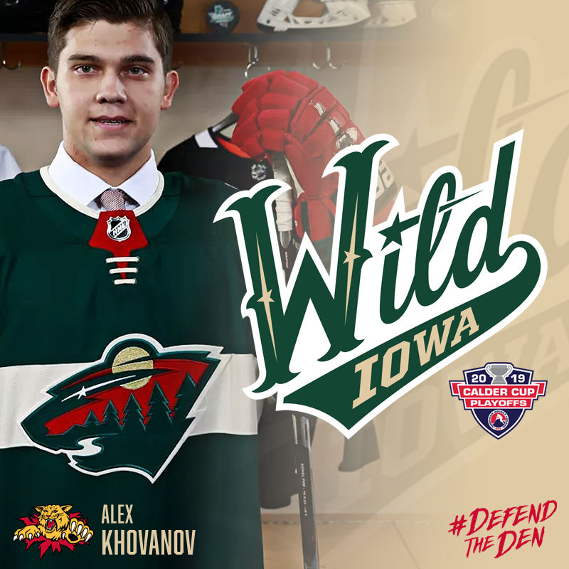 monctonwildcats's tweet image. Alex Khovanov is set to join the AHL's Iowa Wild for their Calder Cup playoff run! 
Congrats Alex, and all the best!

#TheHuntContinues 
Full story here: bit.ly/2XkiehT