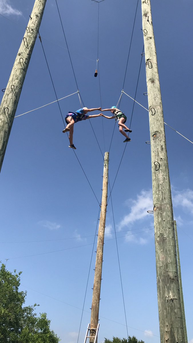 STUCO and NJHS at the Newks Tennis Club ropes course and leadership challenges. #TeamWork #TheBulldogWay <a href="/misdbulldogway/">Marion ISD</a>