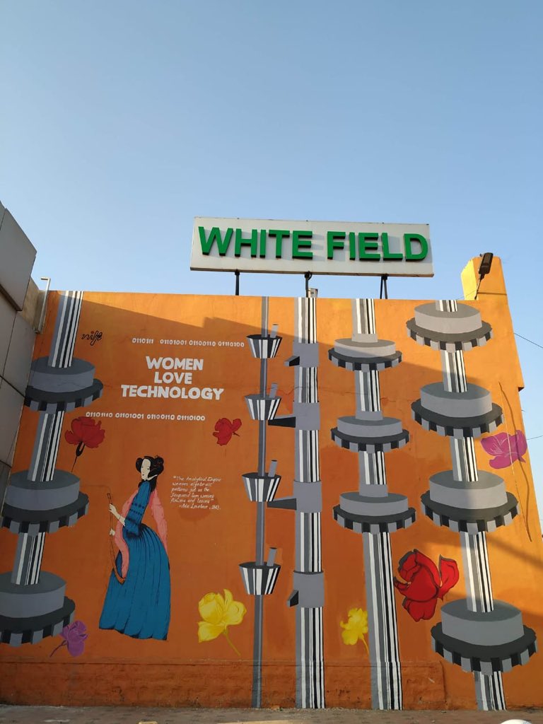 BengaluruNift's tweet image. Proving yet again that where there is a will there is a wall for us to paint. Whitefield railway station gets an IT makeover with Ada Lovelace and Charles Babbage and Analytical Engine! thank you south western railways for the opportunity @RailMinIndia #wallnuts #wallart