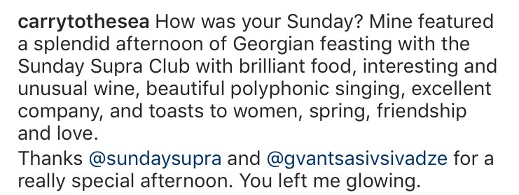 sundaysupra's tweet photo. Such nice feedback from our Supra this weekend. It is so nice to hear what everyone thinks and it means so much to us. We can’t wait for the next one.
#supra #polyphonicsinging #naturalwine #strongwomen #georgianfood #thankyou https://t.co/1WxcnlT5ii