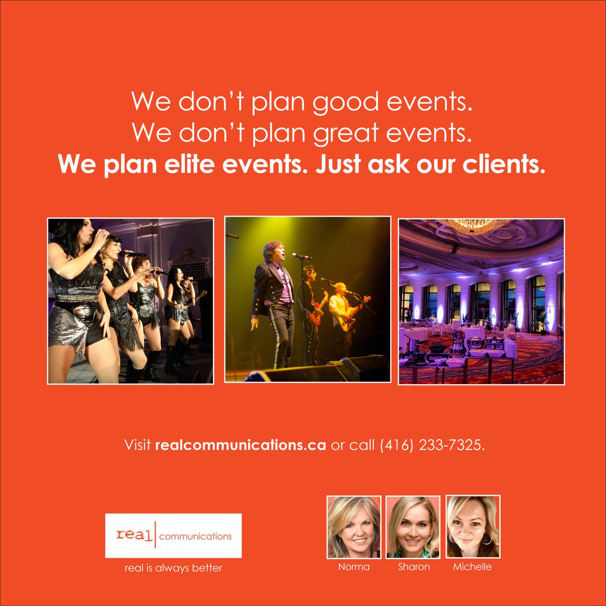RealEventTools_'s tweet image. Why choose REAL? Ask our clients, they keep us real.
   
 realcommunications.ca
 #realisalwaysbetter
   
  #events #eventplanner #eventplanning #eventprofs #eventos #eventto #eventdesign #eventmarketing #agency #agencylife #toronto #elite #bizbashTO