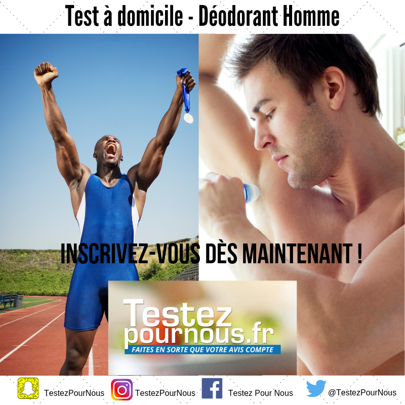 TestezPourNous's tweet photo. https://t.co/b0EKohHCeI Vous propose aujourd'hui un test de déodorant pour Homme ! Rendez-vous sur notre site web #homme #déodorant #test #BonPlan #gratuit Uniquement dispo à #AixenProvence #Paris #Nantes https://t.co/0MOPBN3vhd
