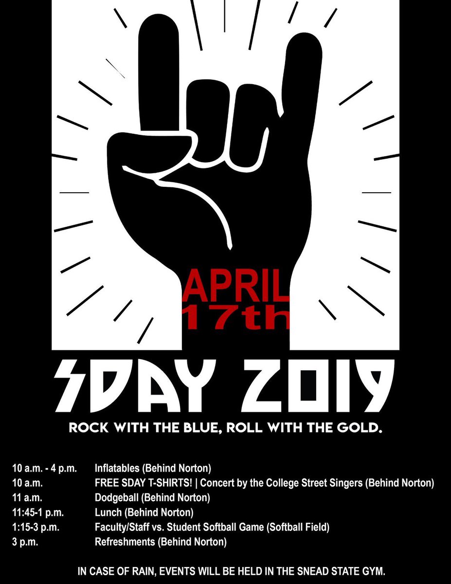 Rock with the BLUE. Roll with the GOLD! Tomorrow is SDAY! Don't miss out on all the fun.