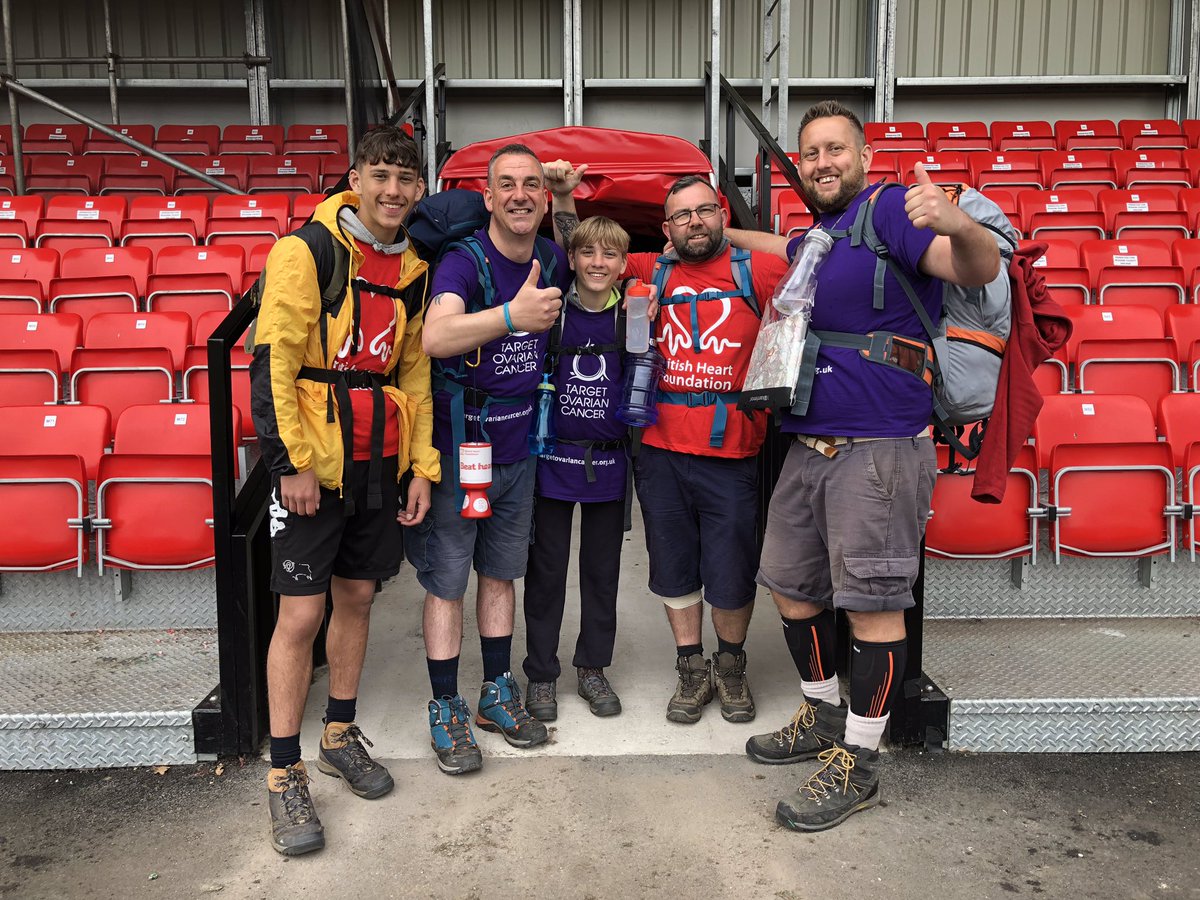 SalfordCityFC's tweet photo. Best of luck to the @stadiumkickuk team who have just been by the ground! 

They are raising money for British Heart Foundation and Target Ovarian Cancer by walking nearly 200 miles between 15 football clubs 👏 

👉 https://t.co/XuKsORtAX6 https://t.co/Xo4RfUF2aH