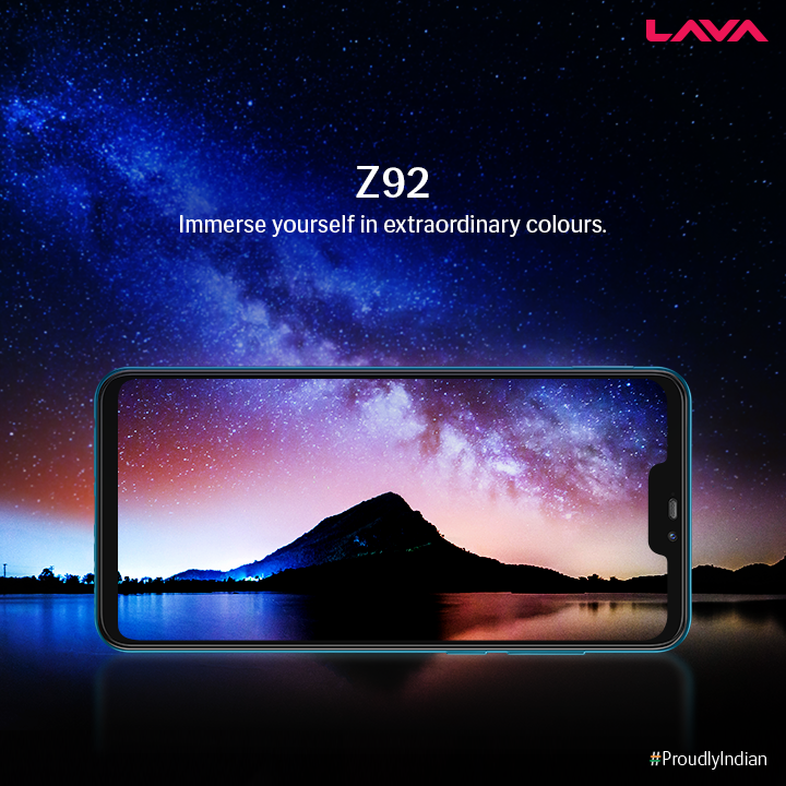 LavaMobile's tweet photo. The Lava #Z92 sports a 6.22" 19:9 HD+ display, offering you a completely immersive viewing experience, with spectacular colors. 
Own yours now: https://t.co/ekCn1isbwM 
#ProudlyIndian https://t.co/ga1cNRalxY