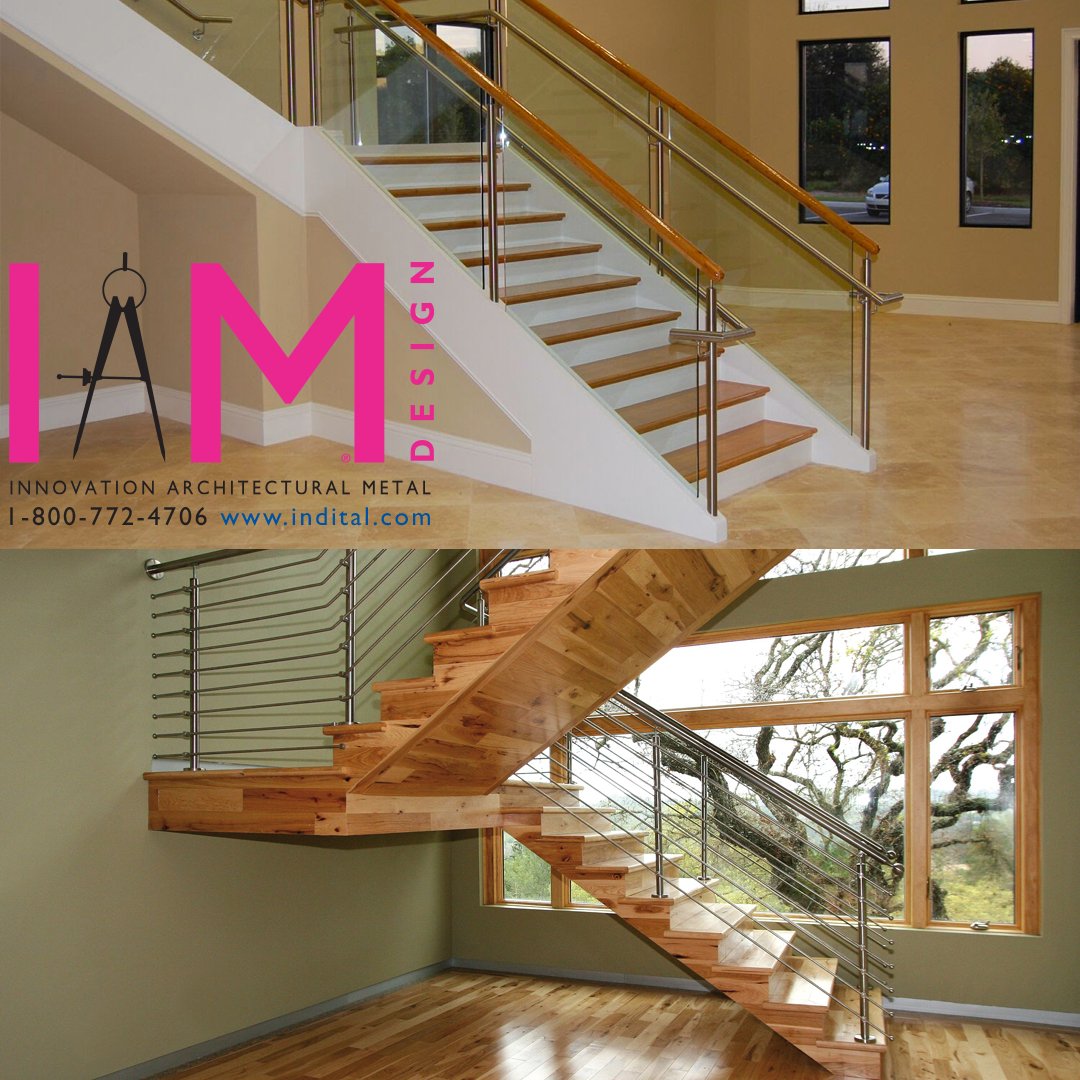 Do you prefer a wood rail with glass panel railings, or stainless steel rail &amp; round bar railing?

indital.com/Stainless-Stee…

#IAMDesign #railing #InteriorDesign #InteriorStairs #modern #moderndesign #modernhome #ModernLiving #modernstyle #modernstair #GlassRailing #GlassAndSteel