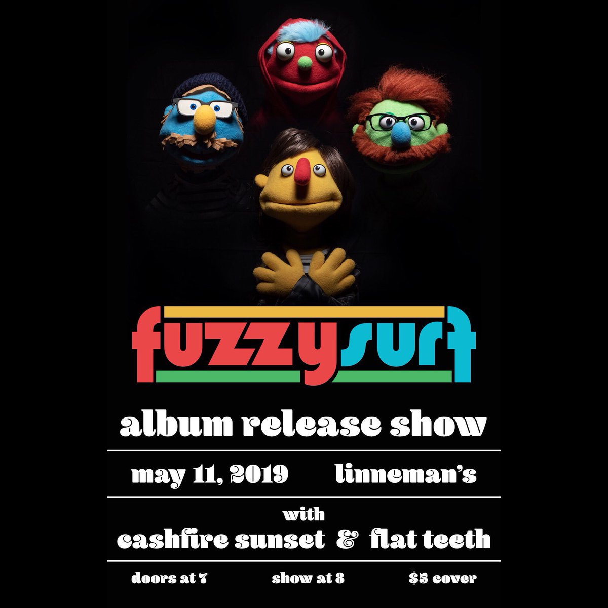 fuzzysurfmusic's tweet photo. Mark your calendar for the...
Fuzzy & the Surfs ALBUM RELEASE SHOW!
w/ Cashfire Sunset and @FlatTeeth
May 11
8pm
$5
Linneman’s
#fuzzysurf #cashfiresunset #flatteeth #albumrelease #mke #milwaukee #milwaukeeband #surfpop #concert #show #linnemans #fun #music #mkehome #mkemycity https://t.co/KCuNquPKZQ
