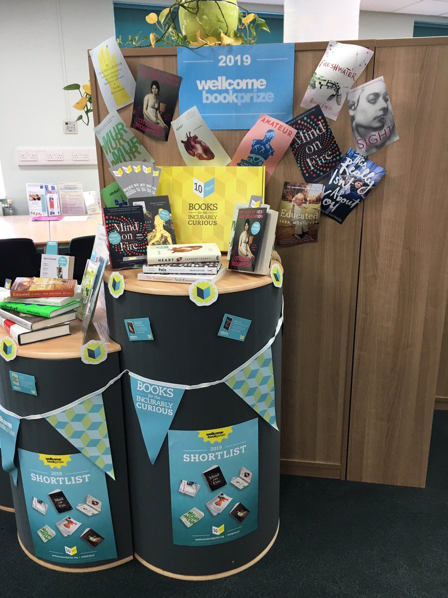 nhctls's tweet photo. We have all the @wellcomebookprize books in our libraries. Come and have a look! @readingagency #curiousdisplay #WBP2019 https://t.co/NdAxVjDCv7