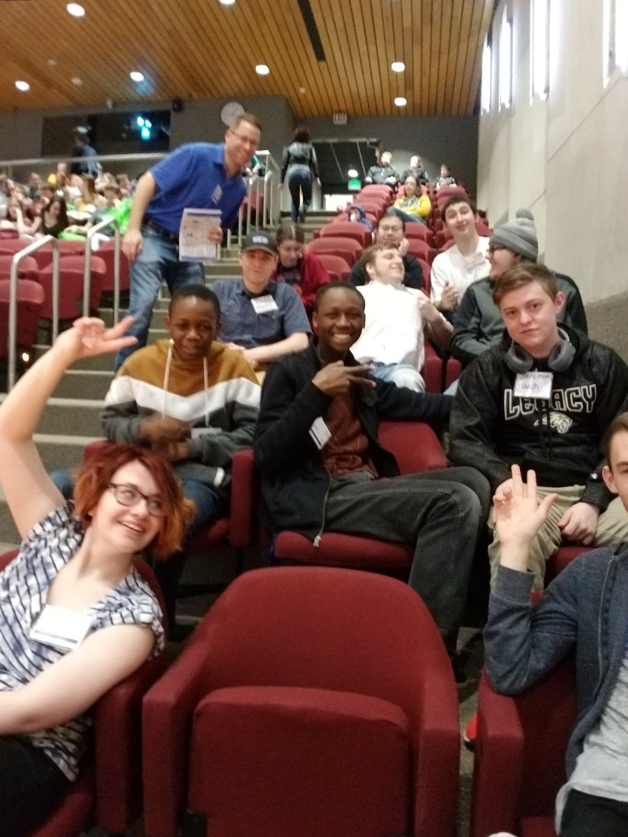 Some of the <a href="/LegacySabers/">Legacy High School</a> <a href="/sabercybers/">Legacy Saber Cybers</a> are at the ND Heritage Center presenting coding and technology projects to Bismarck 3-8 students. #marketplaceforkids #learnbps