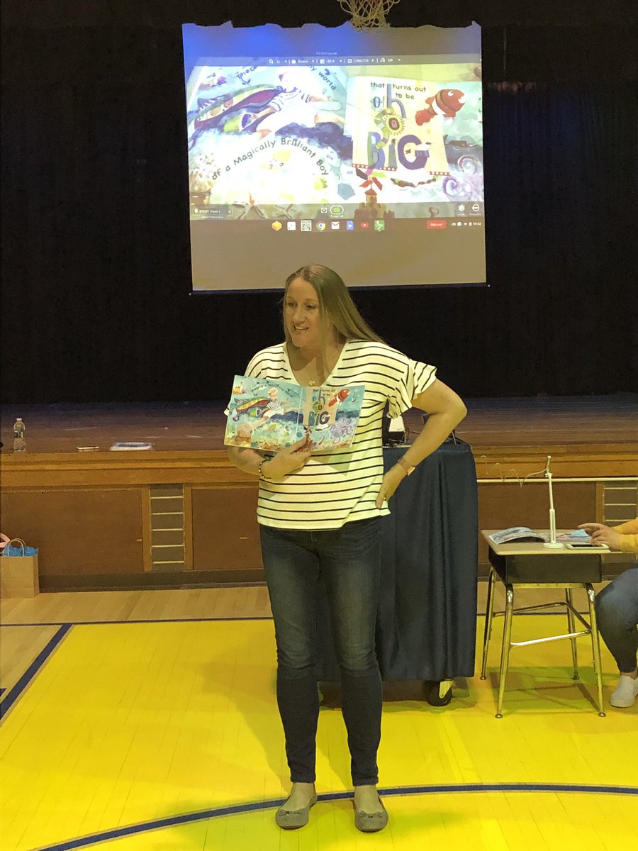 teach4mejo2's tweet photo. The Magically Brilliant Boy by Kristy Gray read to our K-2 students by the author. Thank you for sharing your story of an  adventurous journey into the fascinating life of a young boy with Autism #AutismAwareness @EDEPrincipal @CaraDiMeo #WeAreTRschools https://t.co/P1xaLjSliy