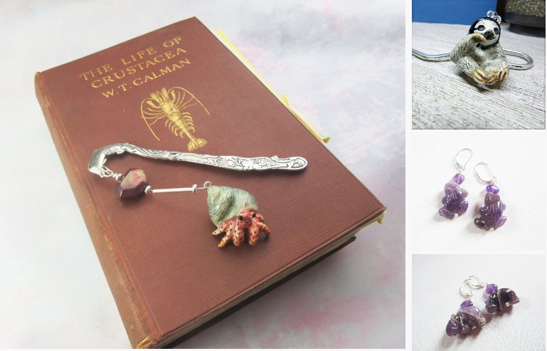 Gwynstone's tweet image. hermit crab bookmark - metal bookmark - book #booksandzines #bookmark @EtsyMktgTool etsy.me/2KFyokp #readergift #metalbookmark