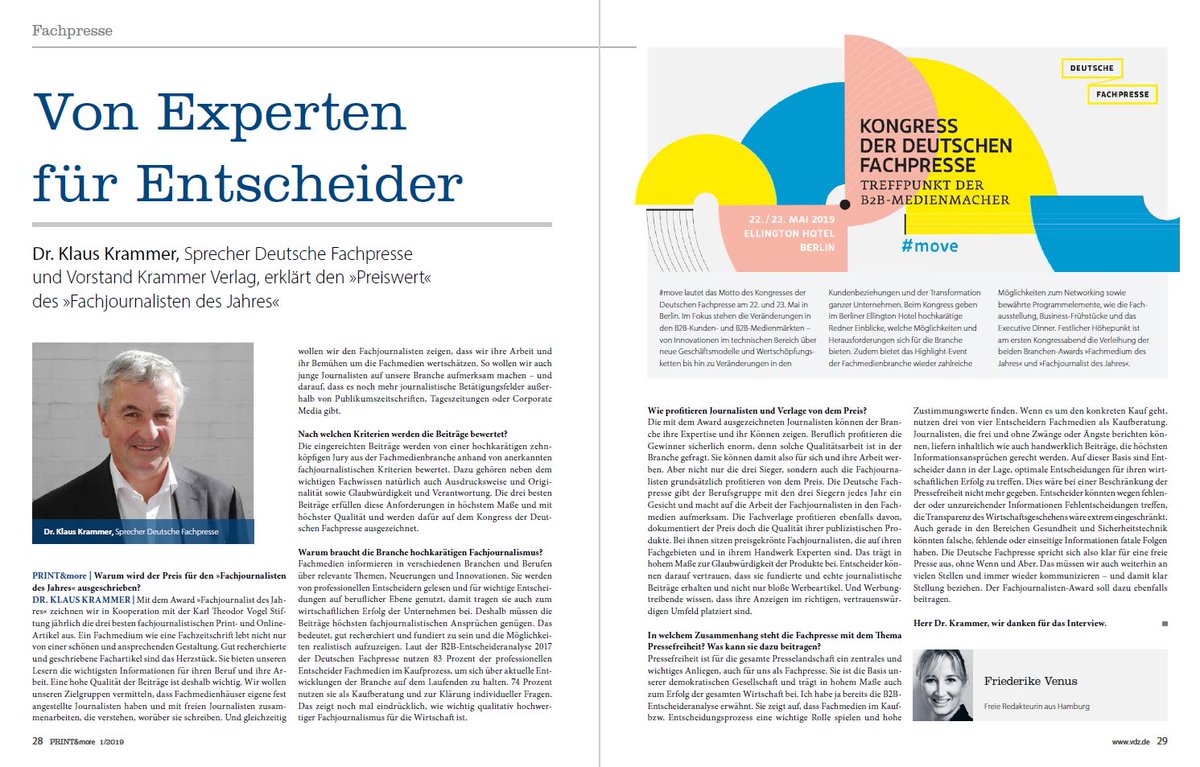 Frisch auf dem Tisch liegt die Frühlingsausgabe der #VDZ PRINT&amp;more, die als „Federgewicht“ mit volumigen, dafür leichteren Innenseiten und einem hochwertig druckveredelten Titel überrascht. Themen auf 56 Seiten u.a.: <a href="/DISummit/">Digital Innovators' Summit</a> #VDZDAS #WhatsNext #VerpackG facebook.com/VDZPresse/post…