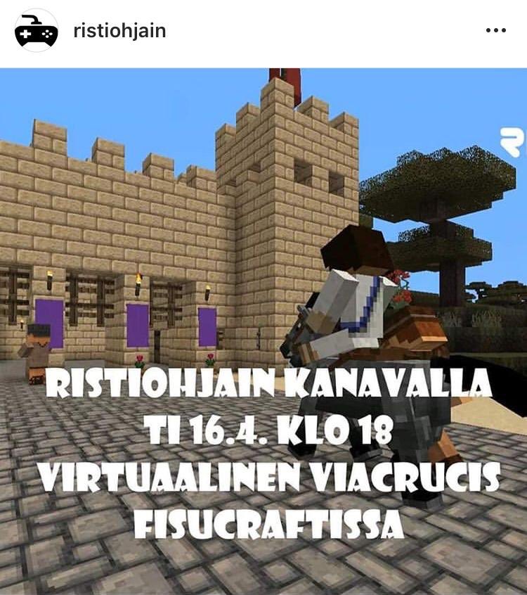 kirkonkasvatus's tweet photo. Virtuaalinen #pääsiäisvaellus tänään Ristiohjain-kanavalla suorana klo 18 -> https://t.co/FzoqDTcNTS #fisucraft #ristiohjain #viacrucis #rauha #pääsiäinen https://t.co/YZiyAxdjwy