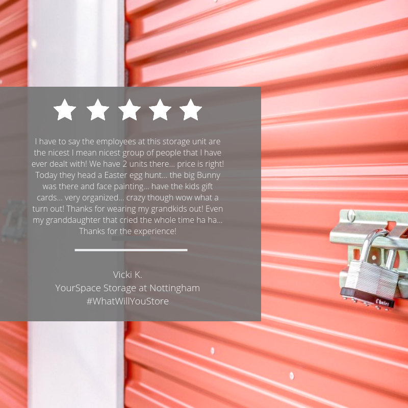 YourSpaceMD's tweet photo. Our #Nottingham location just opened a few months ago, but already has a strong #5star rating on Google. We love how happy our customers are here and seeing everyone come out for our community events. #WhatWillYouStore
.
#selfstorage #whitemarsh #googlereview #maryland #perryhall https://t.co/QtKVcLfXZU