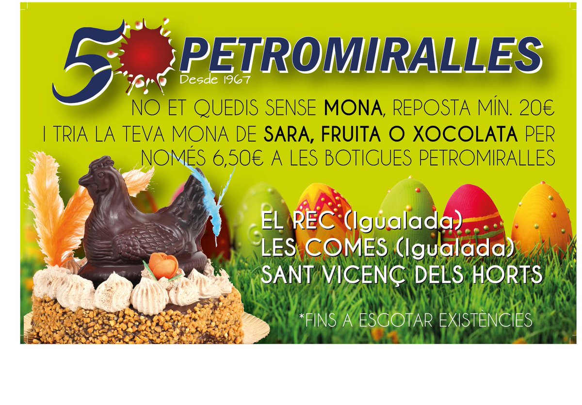 compra la teva #monadepasqua a @Petromiralles_, sigues el #padrí més #guai