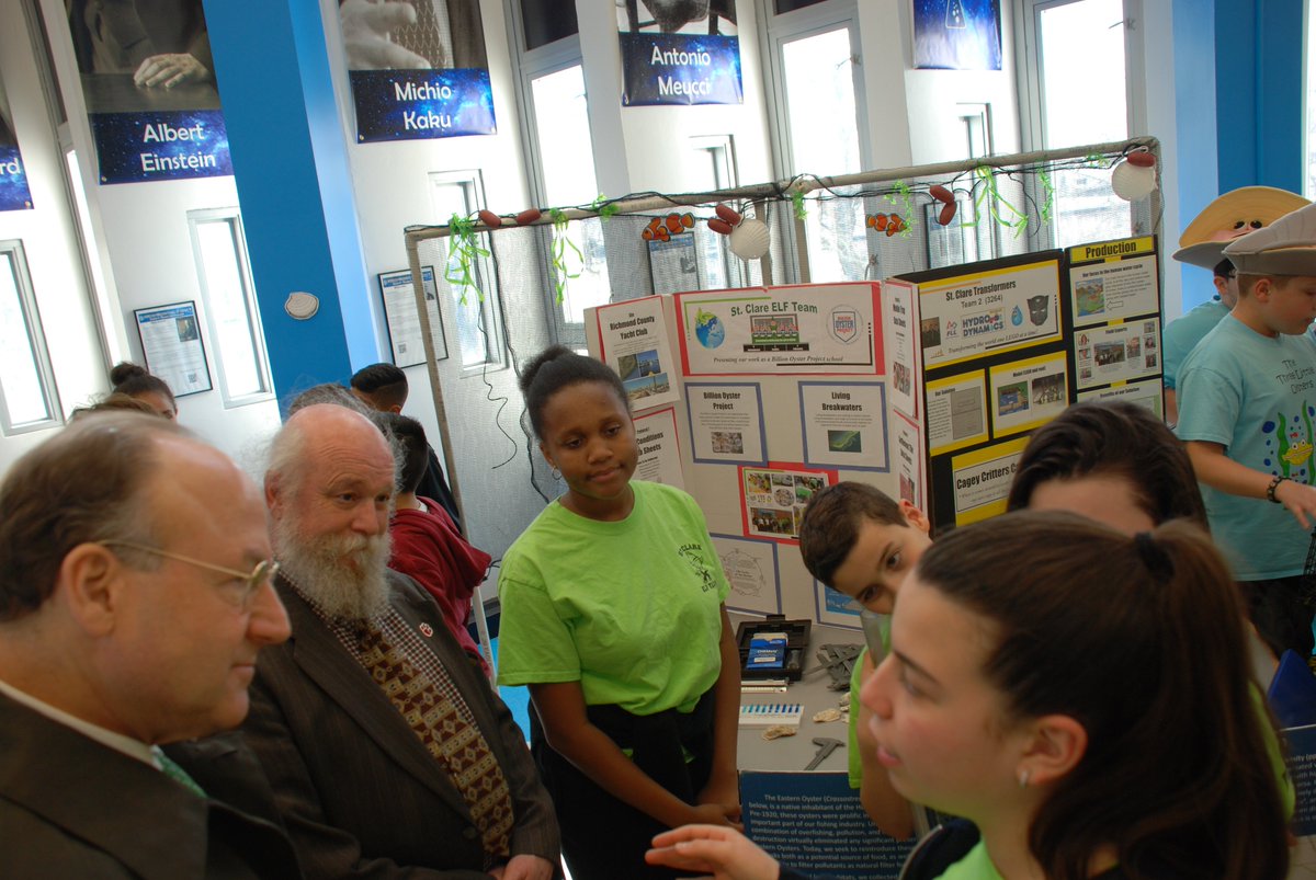 stclaresi's tweet image. St. Clare School was one of 18 Staten Island schools invited to showcase its work as a Billion Oyster Project school at the Maritime Forum at the Borough President&apos;s Hall of Science at the Michael J. Petrides School on April 15. Great job everyone! #scsscience