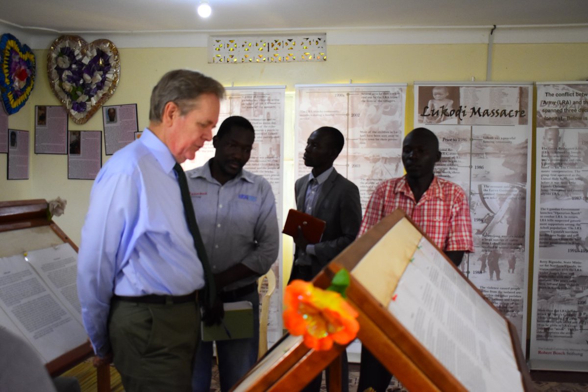 FjdiInfo's tweet photo. #FJDI was honored to host the German Ambassador to Uganda on a site visit to a project the German Embassy in Uganda funded to help promote memory and memorialization in Lukodi and northern Uganda @BoschStiftung @GermanyDiplo @ogoralino @nono_francis https://t.co/sr5U3vDBGv