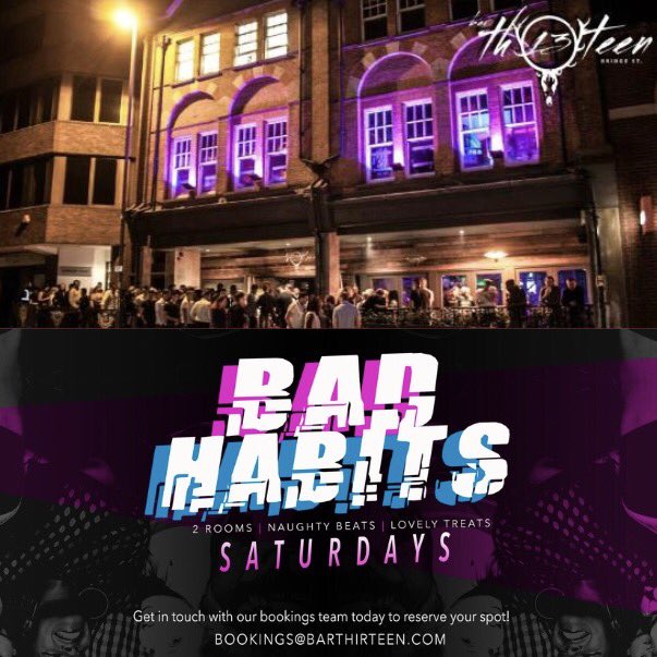 SATURDAY ✌🏽

Naughty beats and lovely treats for our Bad Habit people! 💃🏽