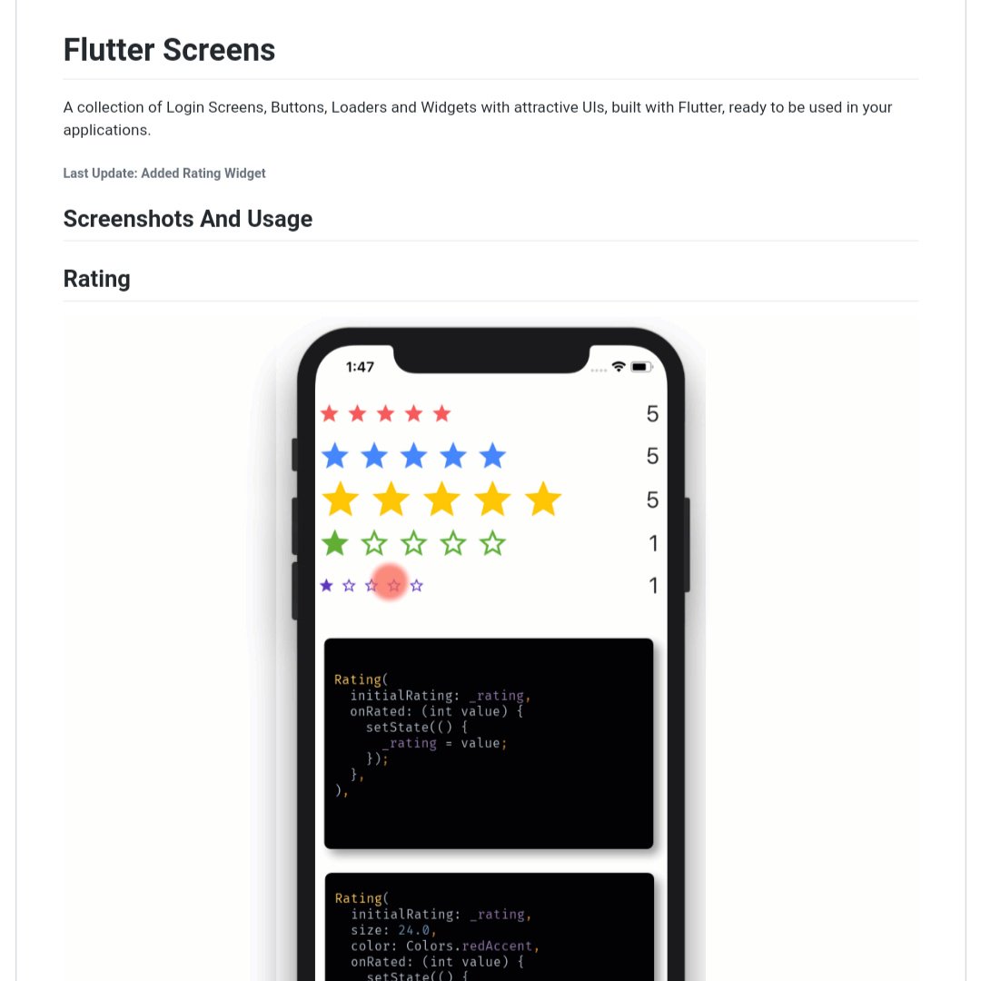 Samarth_Agarwal's tweet image. 1k stars in the #FlutterScreens project. Thanks everyone for showing the love.
github.com/samarthagarwal…
@FlutterDev @r_FlutterDev @nlycskn