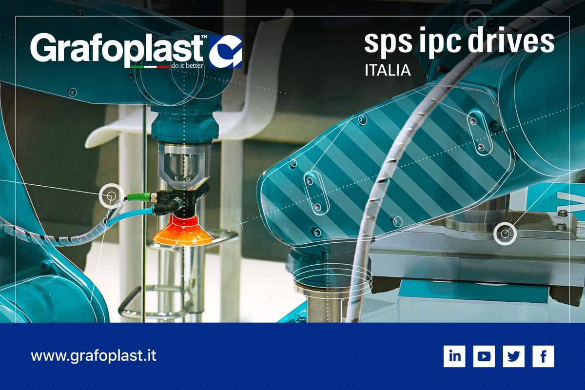 GrafoplastT's tweet photo. Ti aspettiamo alla fiera @spsitalia dal 28 al 30 maggio, padiglione 5 stand B068. Presenteremo alcune delle innovazioni 🚀 tecnologiche brevettate @GrafoplastT, un'ampia gamma di prodotti e soluzioni per la siglatura a 360 gradi. https://t.co/o20i9GJe6H