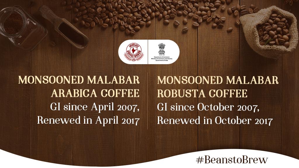 DoC_GoI's tweet photo. Apart from the new five, these are the two other varieties of #IndianCoffee that have the #GI tag. #BeanstoBrew
@CimGOI @CoffeeboardI @KeralaTourism @twttdc @CIPAM_India @DIPPGOI @investindia @makeinindia https://t.co/iTDzg9yVni