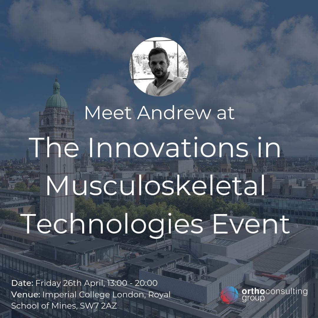 OrthoCG's tweet photo. Meet @skidubbowskiOCG at The Innovations in Musculoskeletal Technologies event on Friday 26th April. 

#MedTech #Musculoskeletal #Bioengineering #OrthoCG #Orthopaedics https://t.co/eVteP0xFIZ