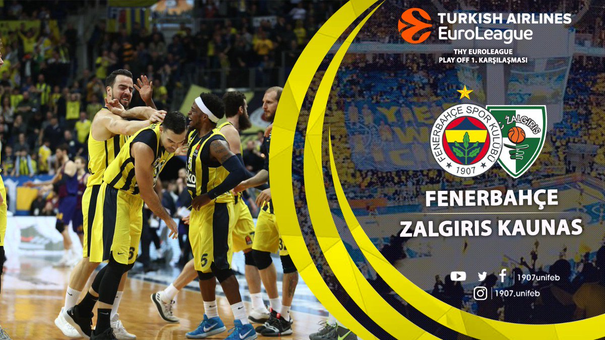 🏆 THY Euroleague Play-Off 1. Karşılaşması
🏀 Fenerbahçe Beko - Zalgiris Kaunas 
🏟 Ülker Arena
🕙 20:45
#FenerinMaçıVar
#NeverEnough