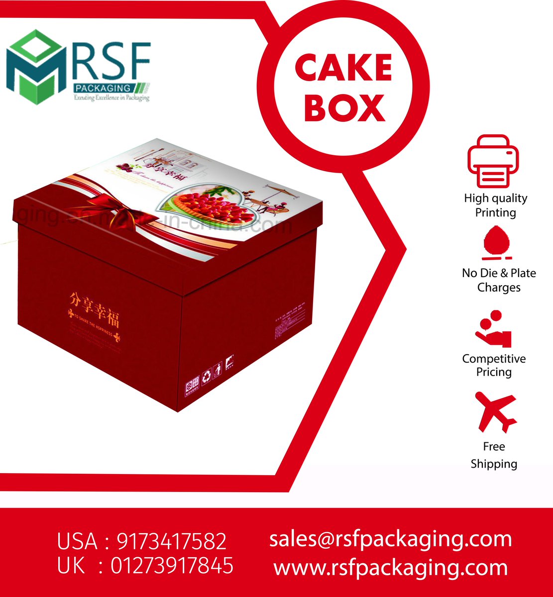Find any type of cake box you need including cake boxes, cupcake boxes, treat boxes and novelty boxes in several colors and styles.
Order Now For FREE Delivery bit.ly/2ARETbz

#TuesdayThoughts #packagingdesign #cakes #bakery
#taste #Foodies #RSFPackaging
