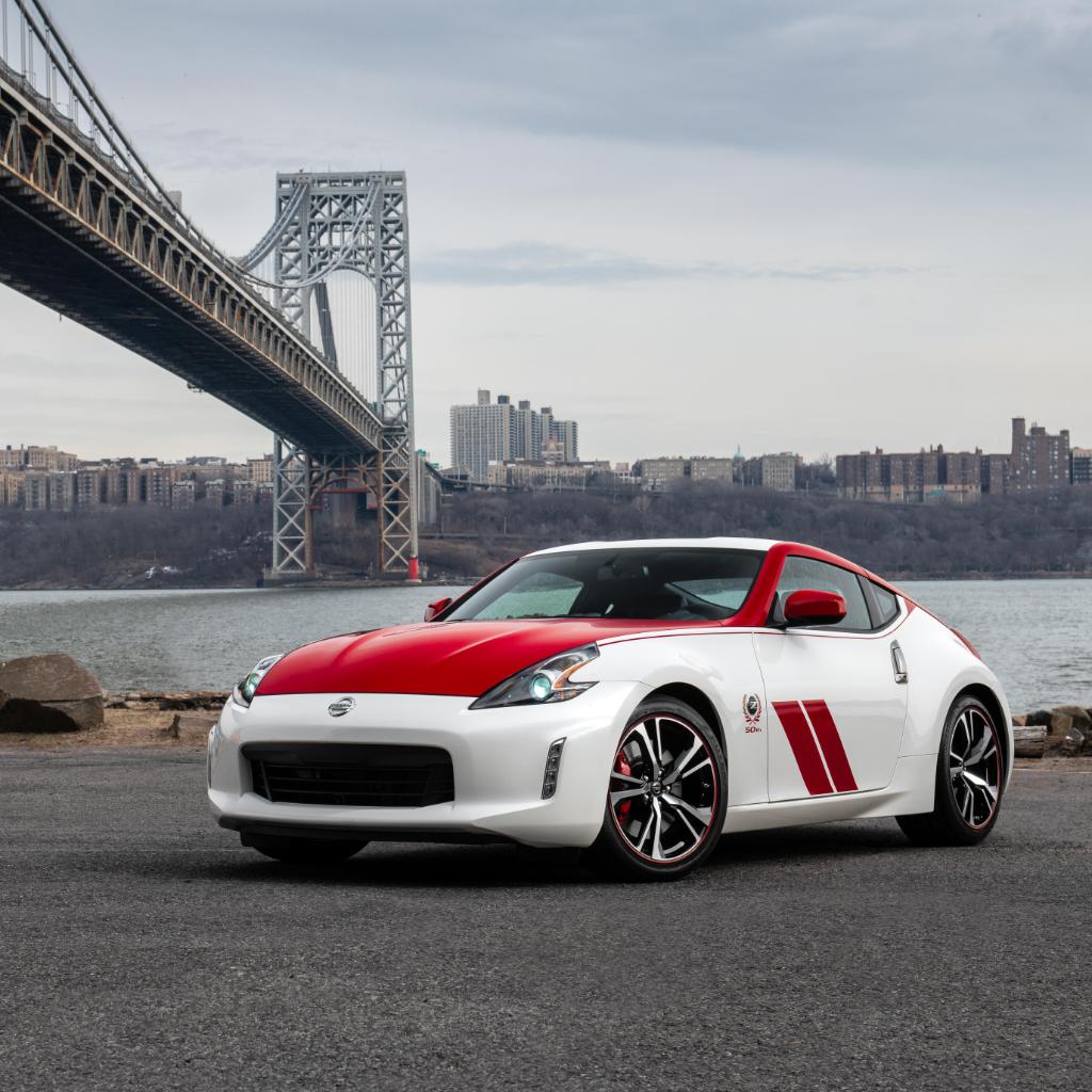 Nissan's tweet photo. Unveiled today at the @NYAutoShow, the 50th Anniversary Edition 370Z celebrates decades of performance and excitement, 50 years after the debut of the original 240Z. #NYIAS #Nissan #370Z https://t.co/3gErmY8Y9C