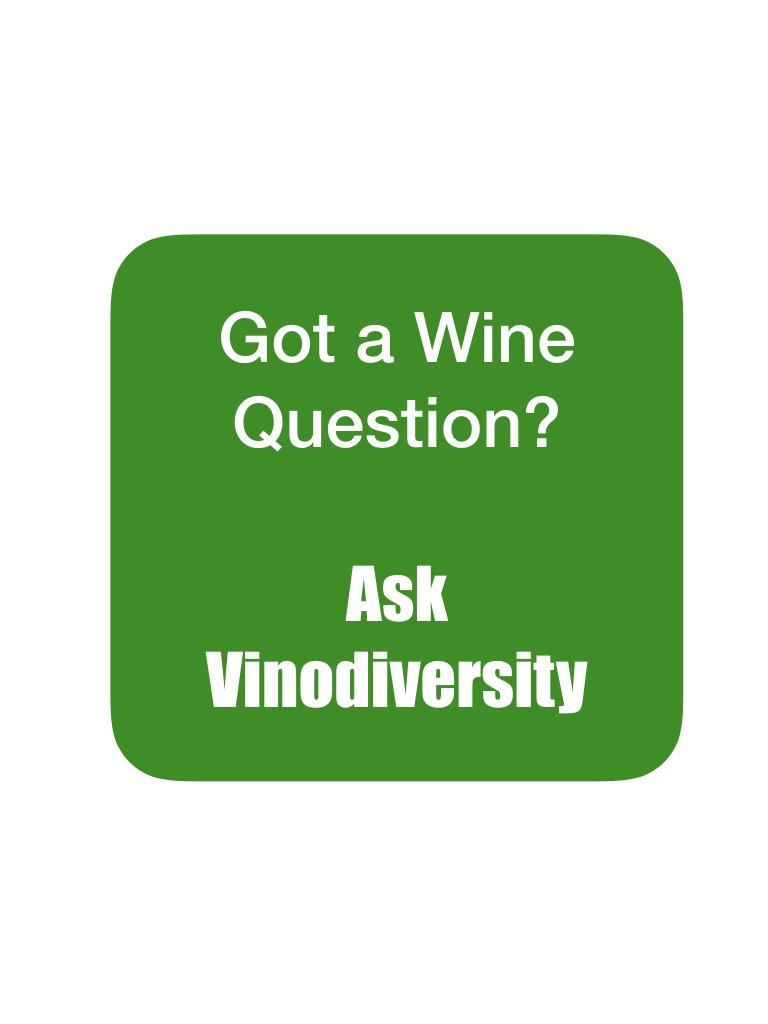 estwinetours's tweet photo. Ask Vinodiversity about alternative varietal #wine https://t.co/3oV6kBxvHL
or you can browse and discuss answers https://t.co/iffSYiRHXI