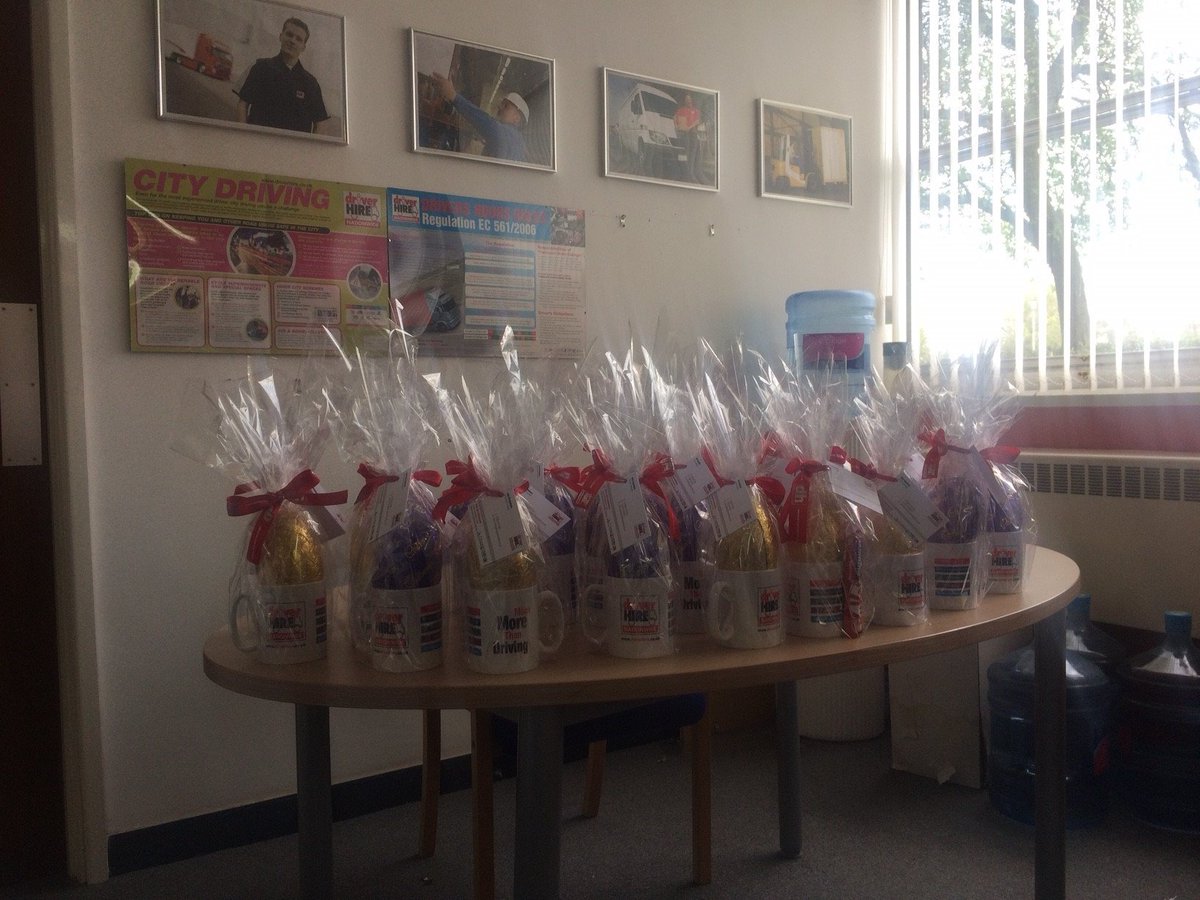 DHNorthampton's tweet photo. The Driver Hire Northampton team are armed with Easter goodies this week – we might be dropping in to see you while out on our travels. In the meantime, if you need any cover this Easter or you’re looking for work – give us a call on 01604 670199 to see how we can help #dhproud https://t.co/WlcuAtR16n
