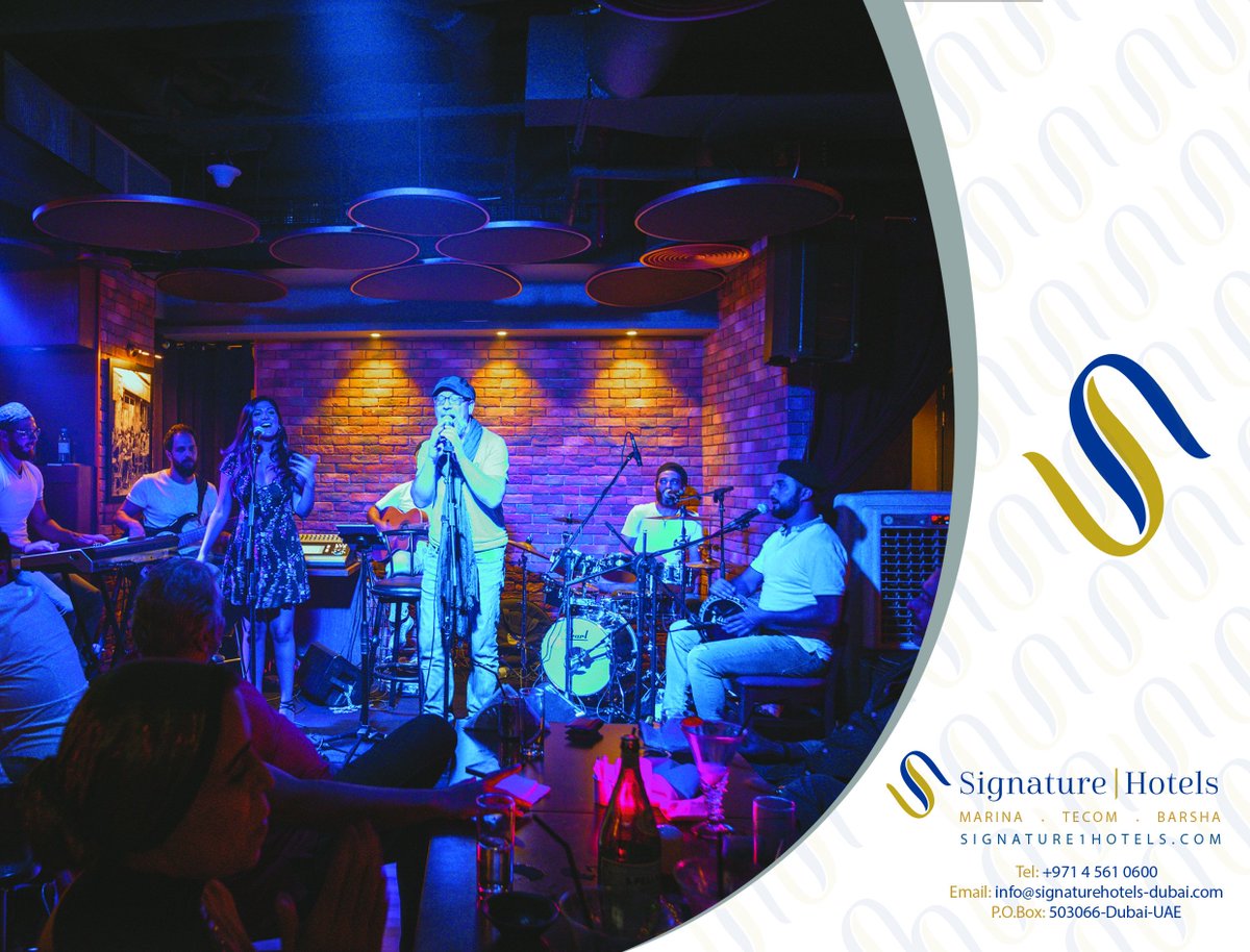 Signature1hotel's tweet photo. Perk up your evenings with some amazing live music at Signature1Hotels.

Website: https://t.co/iG95iSFHfl
Email: info@signaturehotels-dubai.com
Phone: +971 4 561 0600

#Signature1Hotels #Marina #Tecom #AlBarsha #Dubai #UAE #lovedubai #hotels #luxury #businessmeetings #travel https://t.co/2N1L3oLKAC