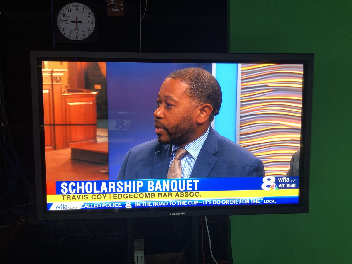 EdgecombBar's tweet photo. VP #TravisCoy and Press. Sec. @dempsesq spoke this morning at @WFLA to promote our upcoming scholarship banquet @HiltonTD. Buy your tickets today! @WFLAGayleG @WFLAMelissaM #mygeba  #tampa #florida #lawyer #lawyers #blacklawyer #blacklawyers #blackattorney #blackattorneys https://t.co/MV4BGFFrBE