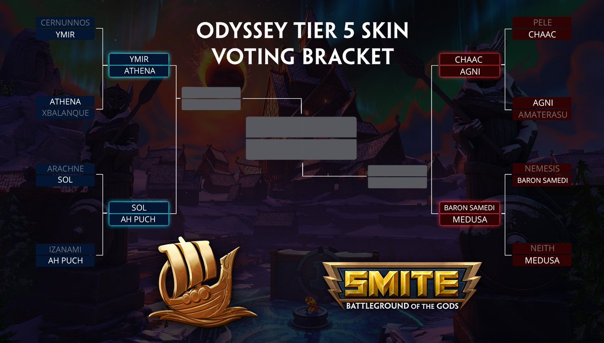 Smite On Twitter Round 2 Of Odyssey Tier 5 Skin Voting