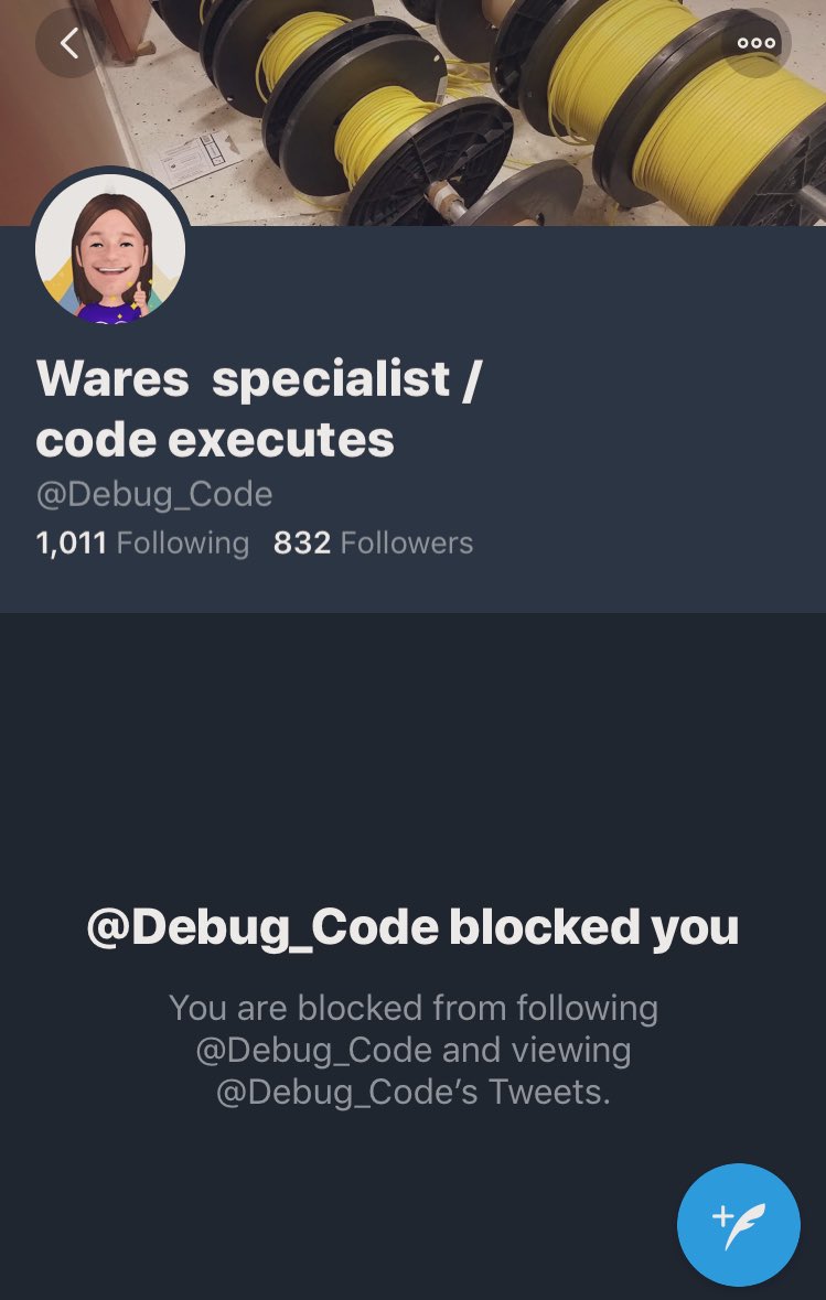 SocialCivility's tweet image. How bizarre. Something is off here. I thought #debugcode was suspended yesterday or day b4 but it appears that I was wrong. As of this morning, I am blocked by #debugcode twitter account. I know the account had many tweets, so the ss below abt “no tweets” is incorrect. 1/
