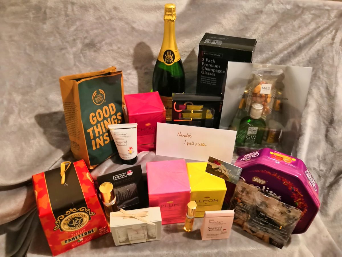 DMUacapella's tweet photo. A peak at some of our raffle prizes that can be won at our DMU SINGS annual charity concert! I’ve got my eye on a few things, have you?👀✨❤️🦁❤️ #DMUSINGS https://t.co/TDcFwBSGaM