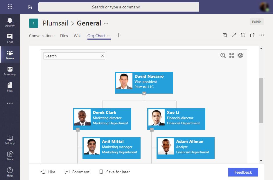 Microsoft Teams Org Chart