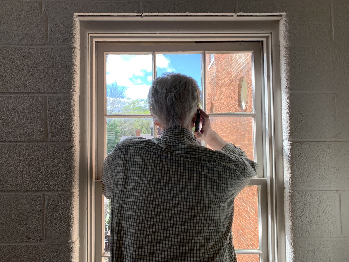 From yesterday: Pat Furgurson calls his family to tell them The Capital won a Pulitzer special citation prize.