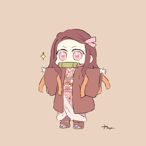 雛川はやさんがTwitterに投稿した竈門禰豆子(鬼滅の刃)のイラスト。