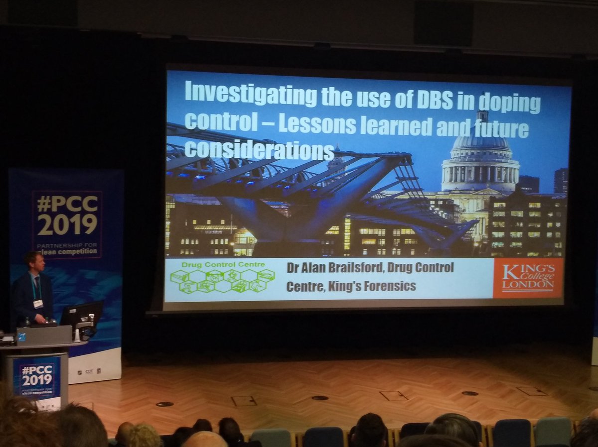 And more on #driedbloodspots in #dopingcontrol @ #PCC2019: Alan Brailsford <a href="/KingsCollegeLon/">King's College London</a> on lessons learned &amp; future considerations.
<a href="/PCCantidoping/">The PCC - Funding Anti-Doping Science</a>
