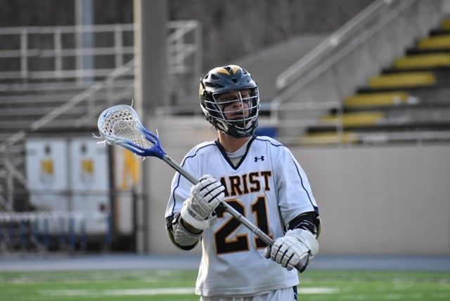 LaxRecords's tweet photo. POTW Honor Roll: Zack Pacheco from @MaristBooster #lacrosse joined the #300Club with 10 points against Baylor. The @HoyasMLacrosse commit has 302 career points. https://t.co/ALJtBLryLB https://t.co/n6DgIMmgls