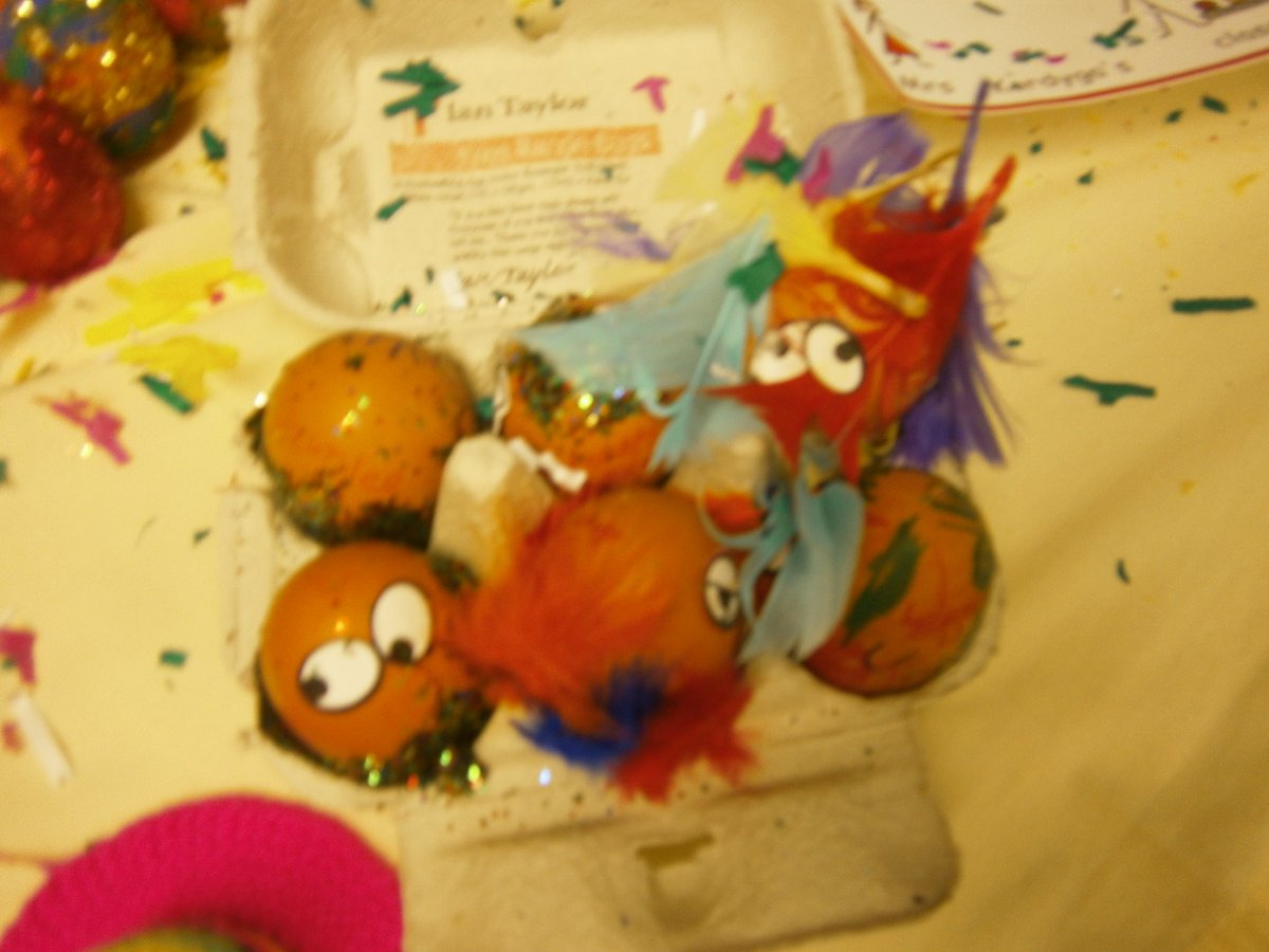 iantayloreggman's tweet photo. Wonderful decorated eggs from Forest School https://t.co/bEX9fQCDXc