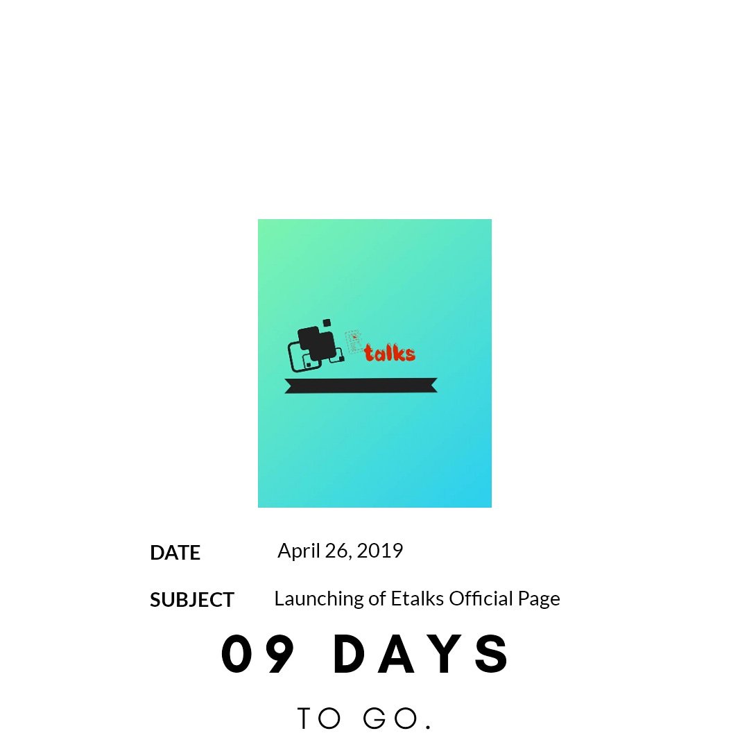 Etalks1's tweet photo. Only a few days before we begin our activities.
This is our tweeter account. Stay updated!
#underconstruction #soonlaunching https://t.co/aH8RxIRk4p