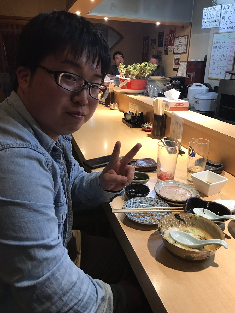 cl_simakura's tweet image. 旧福井店のコナン千馬と金沢飲みw
食べすぎて辛そうw

金沢 味処高木