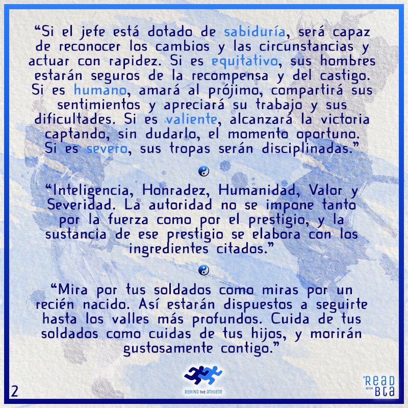 BehindAthlete's tweet photo. 🗨 Mr. Boost: “El arte de la guerra de Sun Tzu, escrito el siglo V. a.C, nos puede servir para aprender a competir y gestionar equipos, siempre adaptándolo a nuestro contexto. Os dejamos sumergiros en sus páginas”

#read #books #elartedelaguerra #suntzu #sport #ReadWithBTA #BTA https://t.co/27KZvyZ0PU