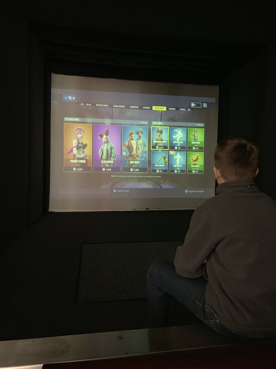 bronzedev's tweet photo. Less making games today more playing them (well the kids are) while I drink coffee, think the screens big enough 🙄 #indiedev #gamedev #Fortnite #CoffeeAddict https://t.co/Ve4QKR3bgs